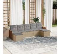 vidaXL Salon de Jardin avec Coussins 7 pcs, Canapés de Patio, Ensemble de Meubles, Mobilier de Terrasse Extérieur, Beige 3260316 Beige G
