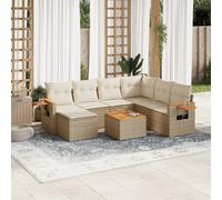 Vidaxl Salon De Jardin Avec Coussins 8 Pcs Beige Résine Tressée