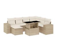 vidaXL Salon de Jardin avec Coussins 8 pcs Beige résine tressée