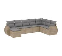 vidaXL Salon de jardin avec coussins 8 pcs Résine tressée Beige