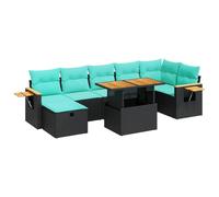 vidaXL Salon de Jardin avec Coussins 8 pcs Gris résine tressée Acacia