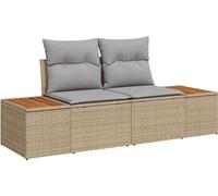 vidaXL Salon de jardin avec coussins 9 pcs Beige, Gris