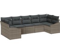 vidaXL Salon de jardin avec coussins avec mémoire 7 pcs Gris