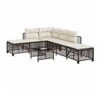 Salon de Jardin d'Angle avec Coussins Patio Terrasse 3 pcs Résine Tressée vidaXL