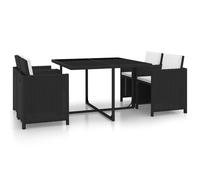 Vidaxl Salon De Jardin Encastrable 5 Pcs Et Coussins Rotin Noir