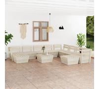 Vidaxl Salon De Jardin Palette 11 Pcs Bois D'épicéa Imprégné