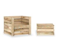 Vidaxl Salon De Jardin Palette 2 Pcs Bois De Pin Imprégné