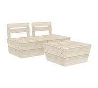 Salon de jardin - Bois - 120 x 60 cm - Design modulaire - 4 personnes - Charme rustique