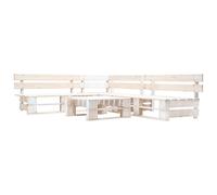 Vidaxl Salon De Jardin Palette 4 Pcs Bois Blanc