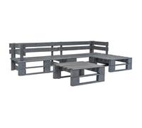 vidaXL Salon de jardin palette 4 pièces Bois Gris
