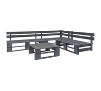 vidaXL Meuble de jardin Palette 4 pièces Bois Gris
