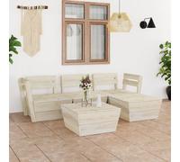 Vidaxl Salon De Jardin Palette 5 Pcs Bois D'épicéa Imprégné