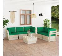 Vidaxl Salon De Jardin Palette 6 Pcs Avec Coussins Bois D'épicéa