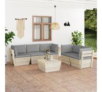 Vidaxl Salon De Jardin Palette 6 Pcs Avec Coussins Épicéa Imprégné