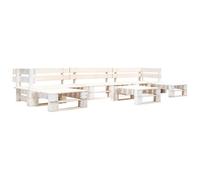Vidaxl Salon De Jardin Palette 6 Pcs Bois Blanc