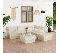 Vidaxl Salon De Jardin Palette 6 Pcs Bois D'épicéa Imprégné