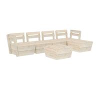 Vidaxl Salon De Jardin Palette 6 Pcs Bois D'épicéa Imprégné