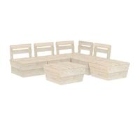 Ensemble table et chaises vidaXL Salon de jardin palette 6 pcs Bois d'épicéa imprégné