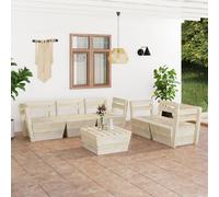 Vidaxl Salon De Jardin Palette 6 Pcs Bois D'épicéa Imprégné