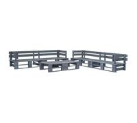 vidaXL Salon de jardin palette 6 pcs Bois Gris