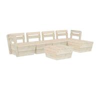 Vidaxl Salon De Jardin Palette 6 Pcs Bois D'épicéa Imprégné