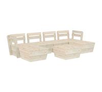 Vidaxl Salon De Jardin Palette 7 Pcs Bois D'épicéa Imprégné