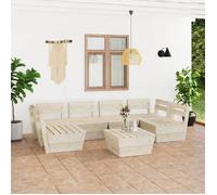 Vidaxl Salon De Jardin Palette 7 Pcs Bois D'épicéa Imprégné