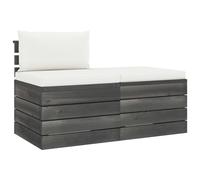 Salon Palette de Jardin 2 pcs avec Coussins Meubles de Terrasse Meubles d'Extérieur Mobilier de Jardin Mobilier de Patio Bois de Pin Massif