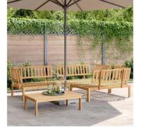 Salon palette de jardin 4 pcs bois d'acacia massif, ensemble de table et de chaise de jardin, ensemble de salon de 3209308