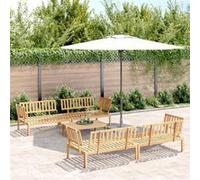 Salon palette de jardin 5 pcs bois d'acacia massif, ensemble de table et de chaise de jardin, ensemble de salon de 3209318