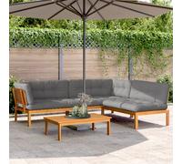 Vidaxl Salon Palette De Jardin Avec Coussins 4pcs Bois D'acacia Massif