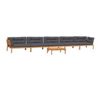 vidaXL Salon Palette de Jardin avec Coussins 6pcs Bois d'acacia Massif