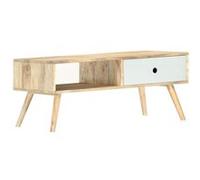 Table Basse 90x50x40 Cm Bois De Manguier Massif Marron