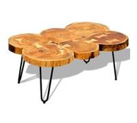 vidaXL Table basse 35 cm 6 troncs Bois