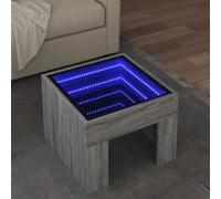 Vidaxl Table Basse Avec Led Infini Sonoma Gris 40x40x30 Cm Gris