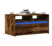 Vidaxl Table Basse Avec Lumières Led Chêne Fumé Ois D'ingénierie