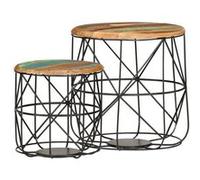 Bois Solide de Manguier Tables Basses 2 pcs Table Gigogne Canapé Salon vidaXL