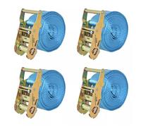 vidaXL Sangle d'arrimage 4 pièces – 2 tonnes, 6 m x 38 mm – Bleu