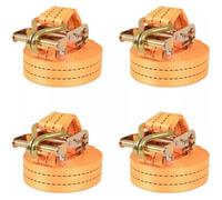 vidaXL Sangle d’arrimage à cliquet 4 pièces 1 tonne 6 m x 38 mm Orange