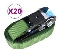 Sangles d'arrimage à cliquet 20 pcs 800 daN 6 m Vert