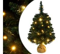 vidaXL Sapin de No?l artificiel avec LED et support Vert 60 cm PVC