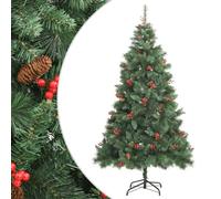 vidaXL Sapin de No?l artificiel avec pommes de pin et baies 210 cm