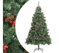 vidaXL Sapin de No?l artificiel avec pommes de pin et baies 210 cm