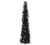 VIDAXL Sapin de No?l artificiel escamotable Noir 120 cm PET