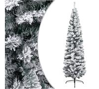 VIDAXL Sapin de No?l artificiel mince flocon de neige Vert 240 cm PVC