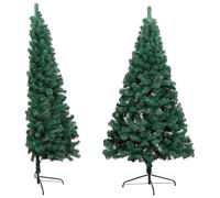VIDAXL Sapin de No?l artificiel moiti¿¿ avec support Vert 180 cm PVC