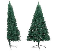 VIDAXL Sapin de No?l artificiel moiti¿¿ avec support Vert 210 cm PVC