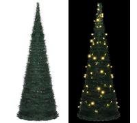 VIDAXL Sapin de No?l escamotable avec guirlandes et LED Vert 180 cm