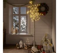 vidaXL Sapin de Noël 180 LED blanc chaud Saule 1,8 m Int/Ext