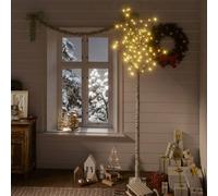vidaXL Sapin de Noël 200 LED blanc chaud Saule 2,2 m Int/Ext